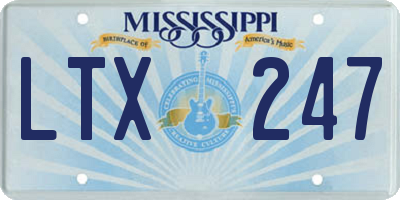 MS license plate LTX247