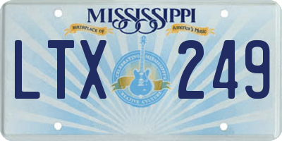 MS license plate LTX249