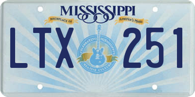 MS license plate LTX251