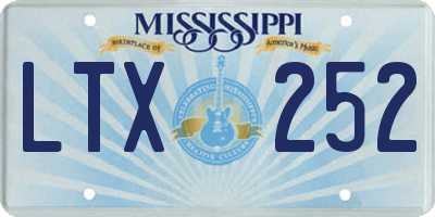 MS license plate LTX252