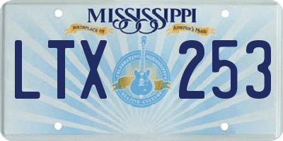 MS license plate LTX253