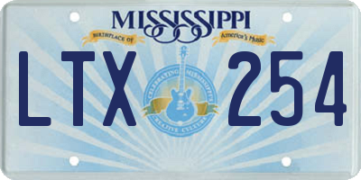 MS license plate LTX254