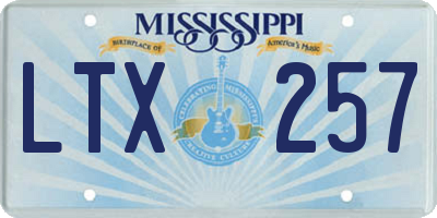 MS license plate LTX257
