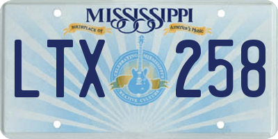 MS license plate LTX258