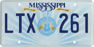 MS license plate LTX261