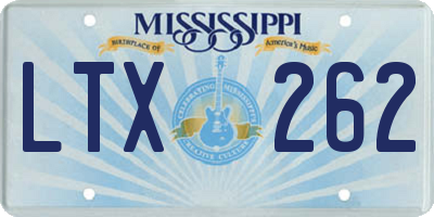 MS license plate LTX262