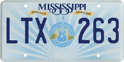 MS license plate LTX263