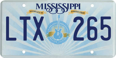 MS license plate LTX265