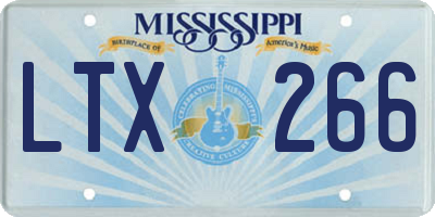MS license plate LTX266