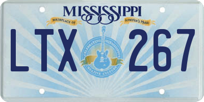 MS license plate LTX267