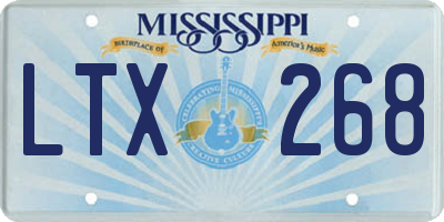 MS license plate LTX268