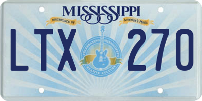 MS license plate LTX270