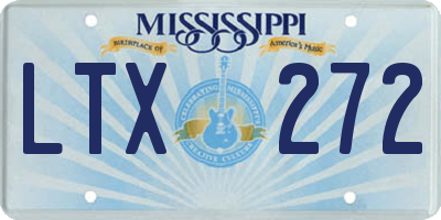 MS license plate LTX272