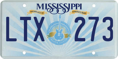 MS license plate LTX273