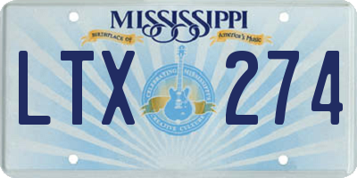 MS license plate LTX274