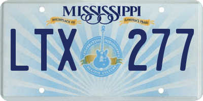 MS license plate LTX277