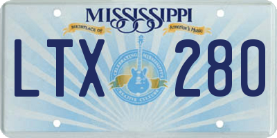 MS license plate LTX280
