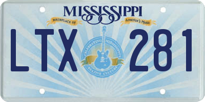 MS license plate LTX281