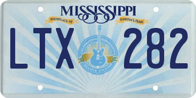 MS license plate LTX282