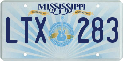 MS license plate LTX283