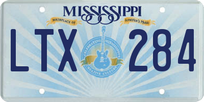 MS license plate LTX284