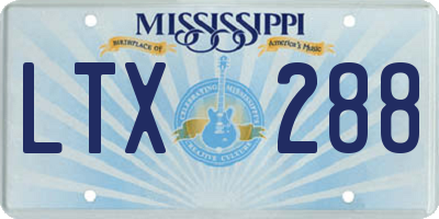 MS license plate LTX288