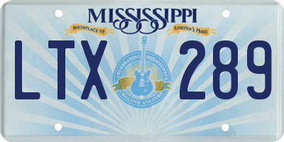 MS license plate LTX289