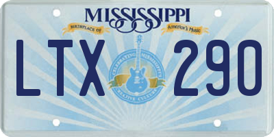 MS license plate LTX290