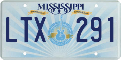 MS license plate LTX291