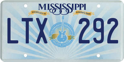 MS license plate LTX292