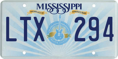 MS license plate LTX294