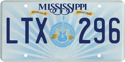 MS license plate LTX296