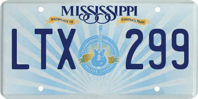 MS license plate LTX299