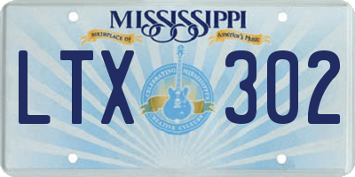 MS license plate LTX302