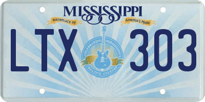 MS license plate LTX303