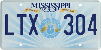 MS license plate LTX304