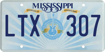 MS license plate LTX307