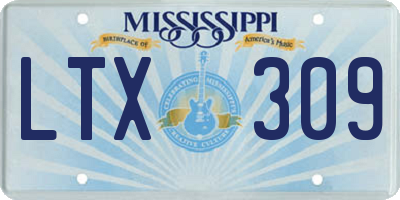 MS license plate LTX309