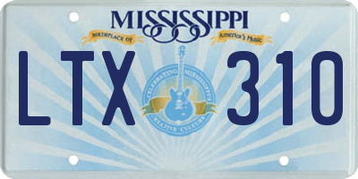 MS license plate LTX310