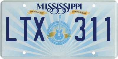 MS license plate LTX311