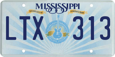 MS license plate LTX313