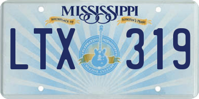 MS license plate LTX319