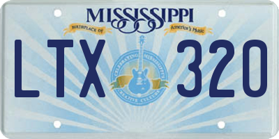 MS license plate LTX320