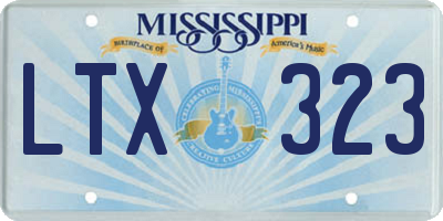 MS license plate LTX323