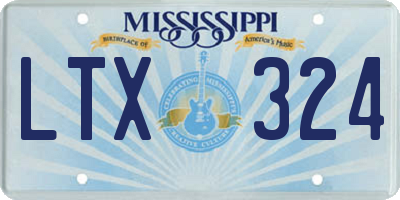 MS license plate LTX324
