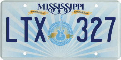 MS license plate LTX327