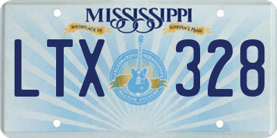 MS license plate LTX328
