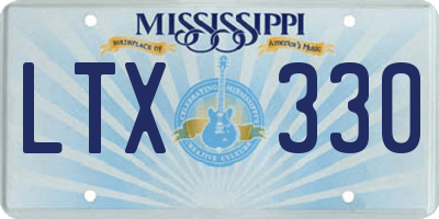 MS license plate LTX330