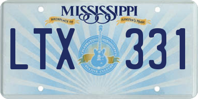 MS license plate LTX331