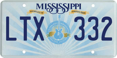MS license plate LTX332